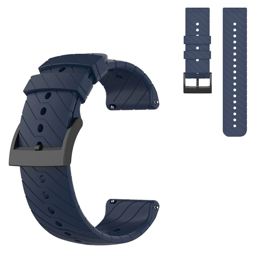 Rigtigt holdbart Universal Suunto Silikone Rem - Blรฅ#serie_1