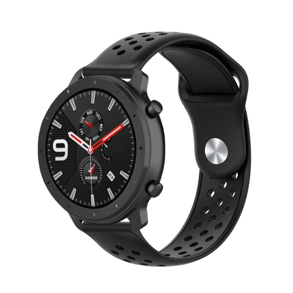 Mega flot Amazfit GTR 47mm / Amazfit Pace Silikone Rem - Sort#serie_1