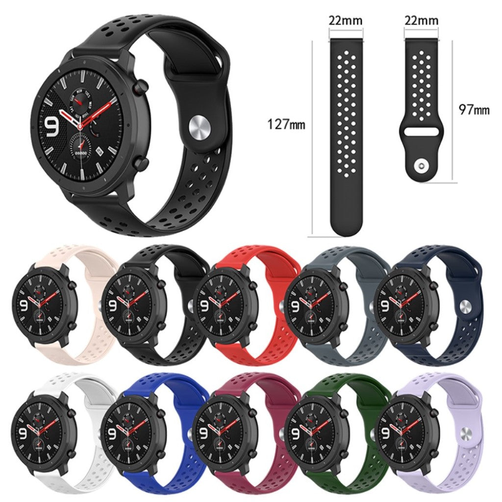 Mega flot Amazfit GTR 47mm / Amazfit Pace Silikone Rem - Sort#serie_1