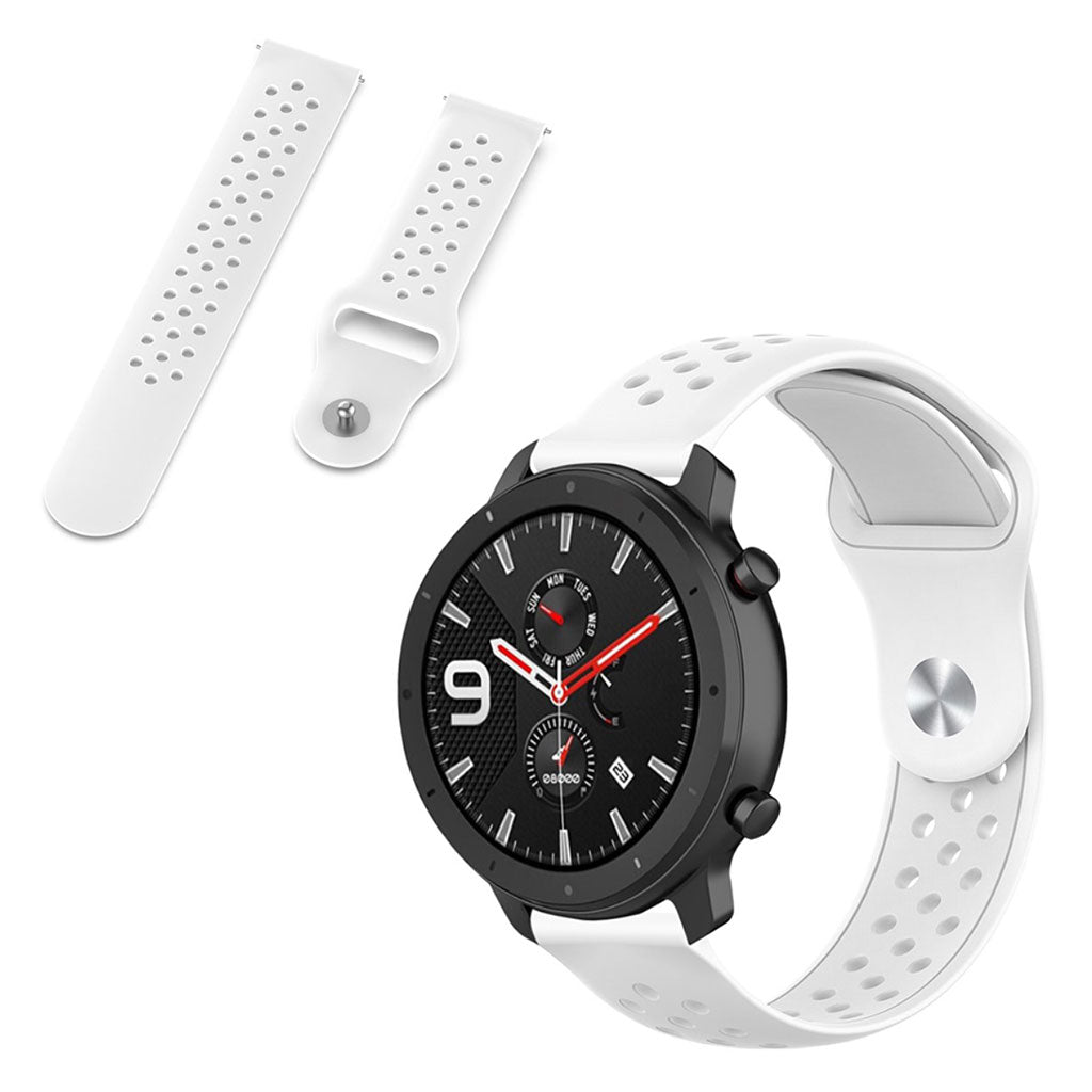 Mega flot Amazfit GTR 47mm / Amazfit Pace Silikone Rem - Hvid#serie_2