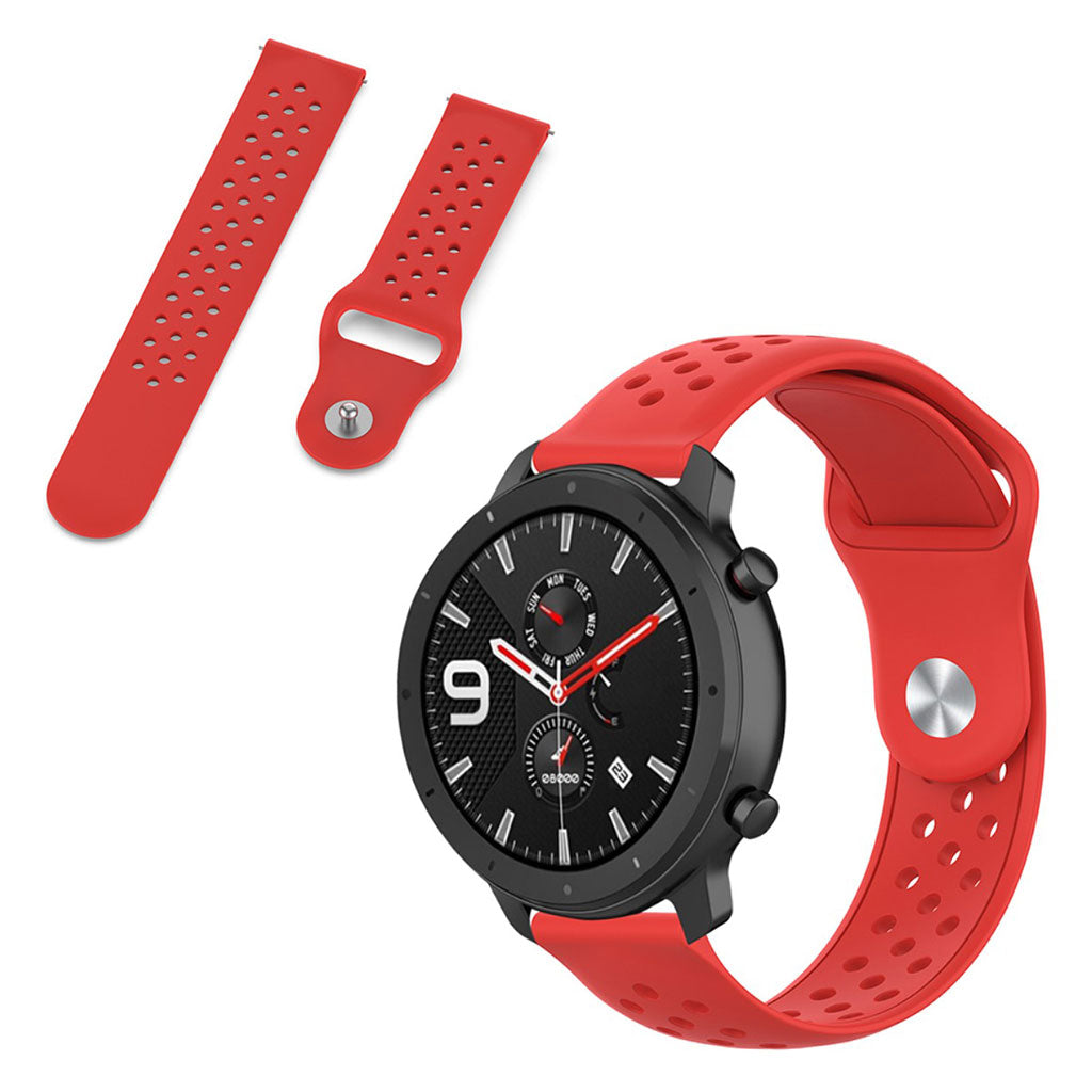 Mega flot Amazfit GTR 47mm / Amazfit Pace Silikone Rem - Rød#serie_3
