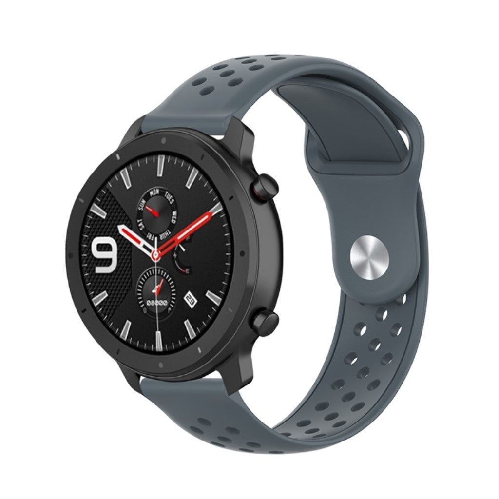 Mega flot Amazfit GTR 47mm / Amazfit Pace Silikone Rem - Sølv#serie_4