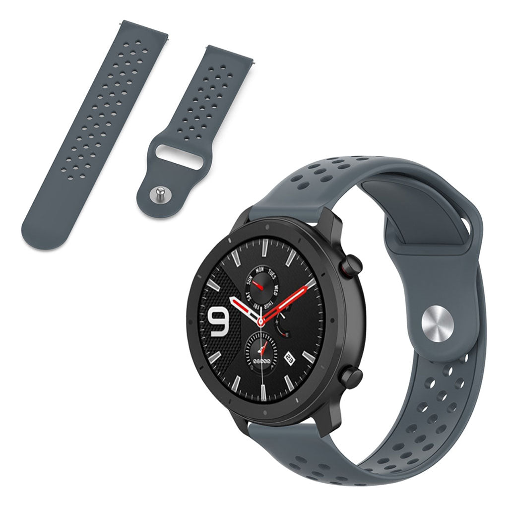 Mega flot Amazfit GTR 47mm / Amazfit Pace Silikone Rem - Sølv#serie_4
