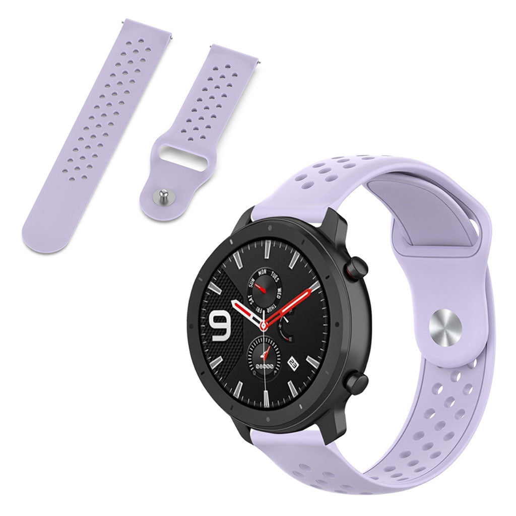 Mega flot Amazfit GTR 47mm / Amazfit Pace Silikone Rem - Lilla#serie_8