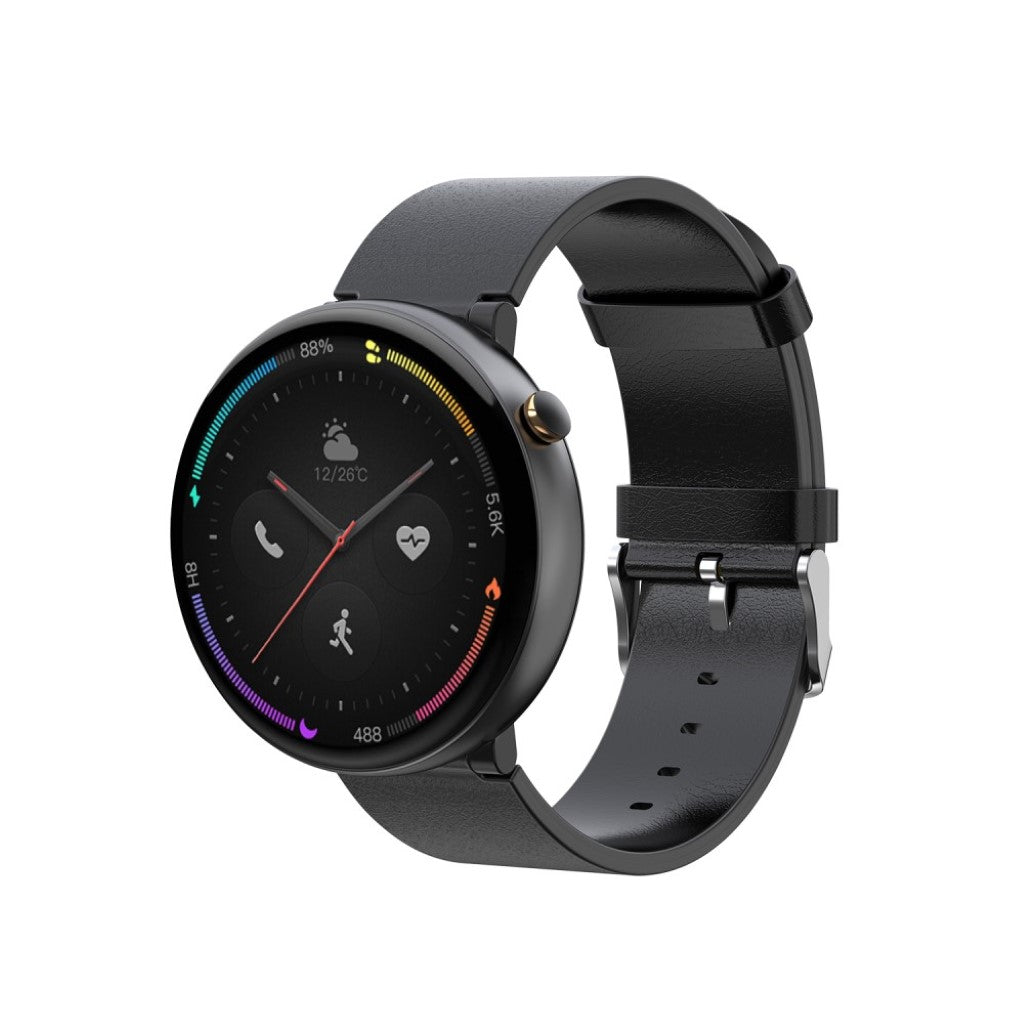 Super fed Amazfit Smartwatch 2 Ægte læder Rem - Sort#serie_1