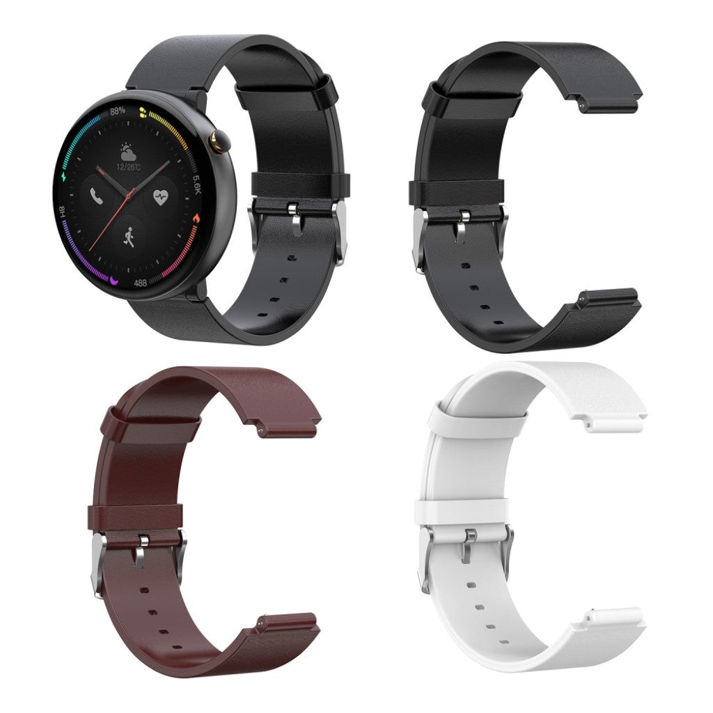 Super fed Amazfit Smartwatch 2 Ægte læder Rem - Sort#serie_1