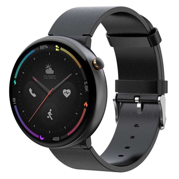 Super fed Amazfit Smartwatch 2 Ægte læder Rem - Sort#serie_1