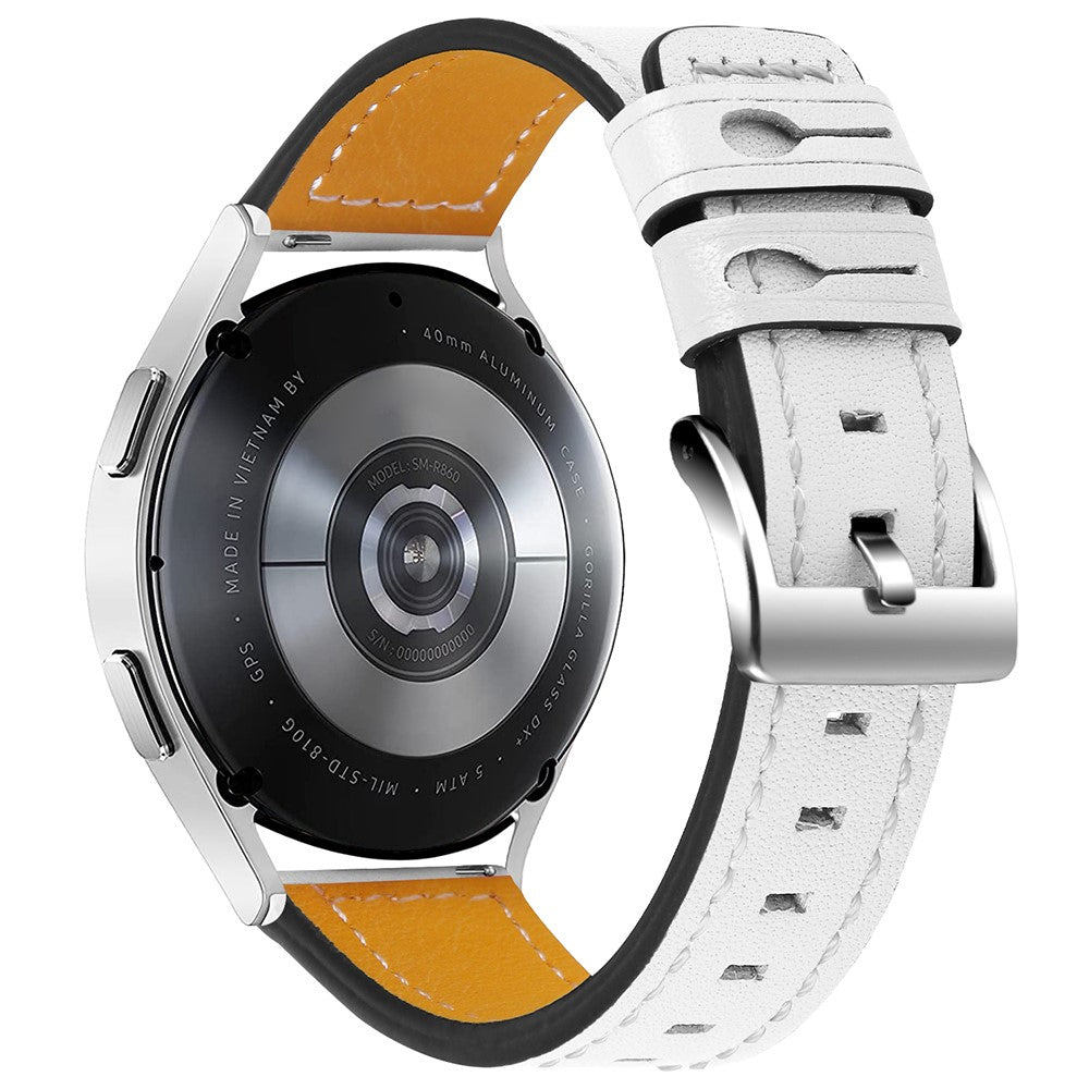 Rigtigt fantastisk Universal Amazfit รgte lรฆder Rem - Hvid#serie_1