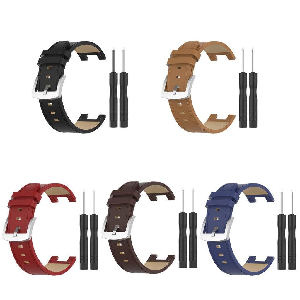 Mega sejt Amazfit T-Rex Ægte læder Rem - Sort#serie_1