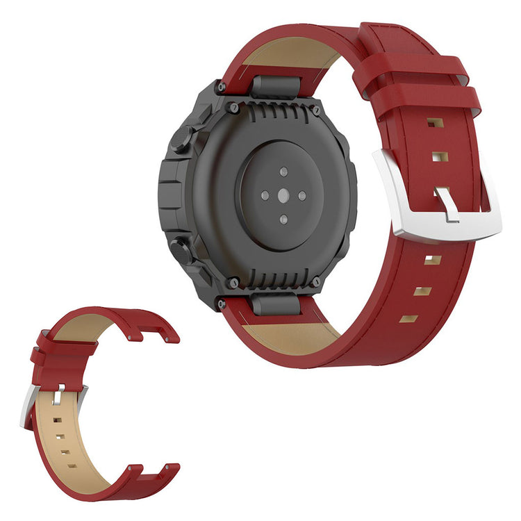 Udsøgt Amazfit T-Rex Ægte læder Rem - Rød#serie_2