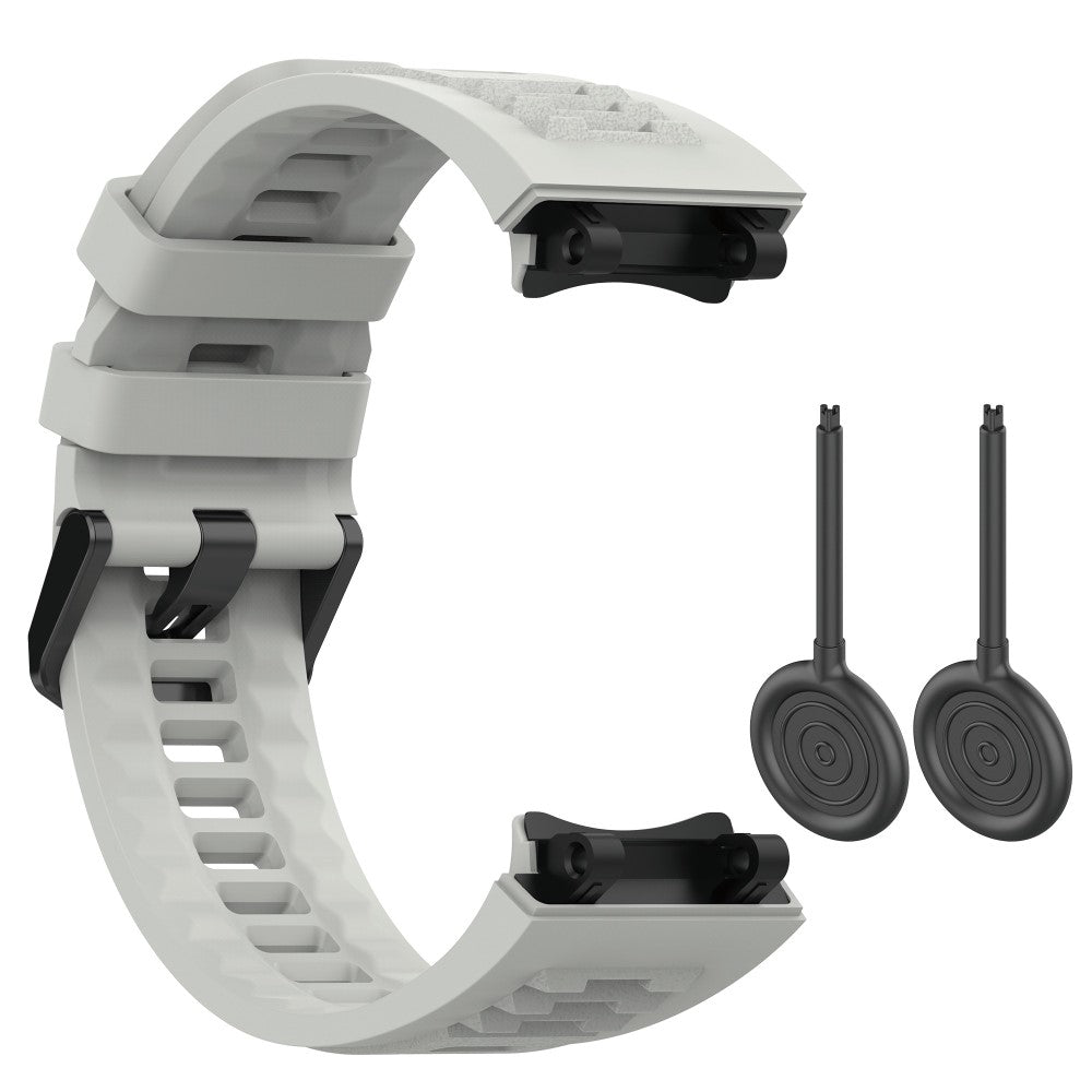 Rigtigt skøn Amazfit T-Rex 2 Silikone Urrem - Sølv#serie_5