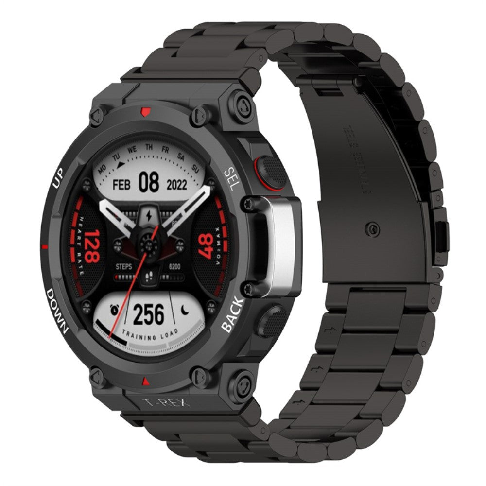 Rigtigt holdbart Amazfit T-Rex 2 Metal Urrem - Sort#serie_1