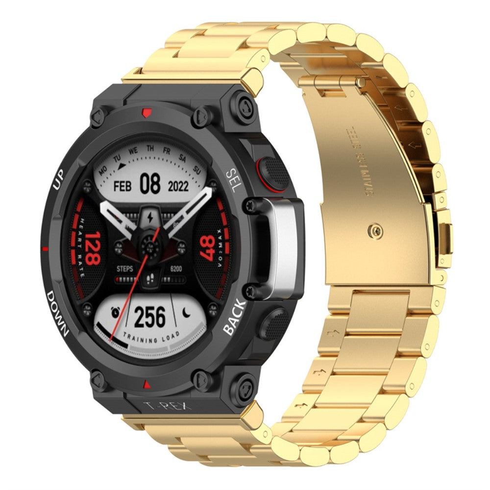 Rigtigt holdbart Amazfit T-Rex 2 Metal Urrem - Guld#serie_2