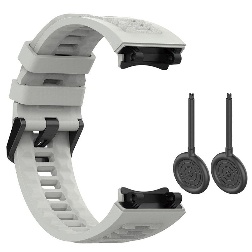 Mega nydelig Amazfit T-Rex 2 Silikone Rem - Sølv#serie_1