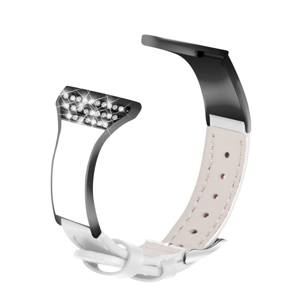 Eminent Fossil Gen 5 Carlyle HR รgte lรฆder og Rhinsten Rem - Hvid#serie_1