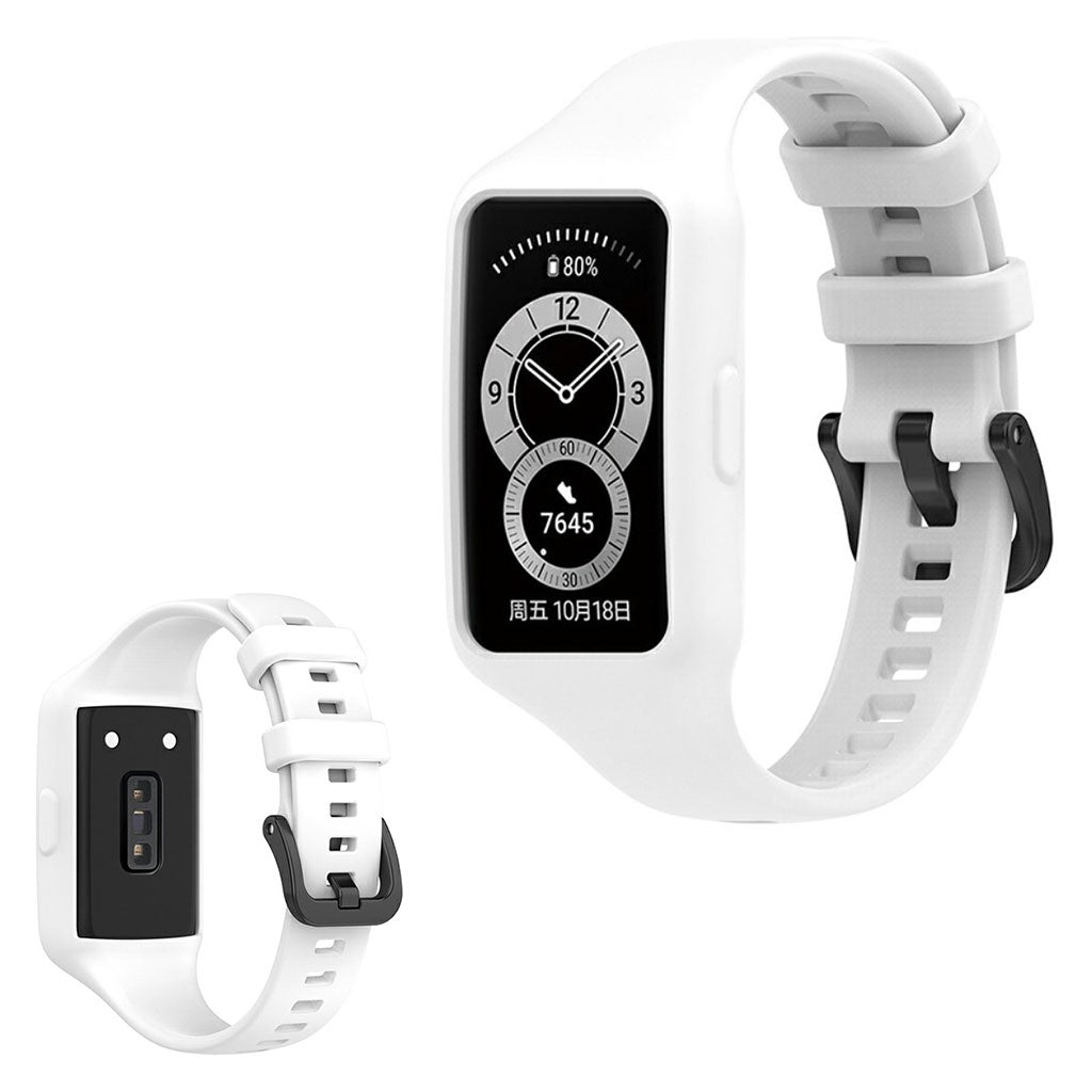 Mega skรธn Honor Band 6 Silikone Rem - Hvid#serie_1