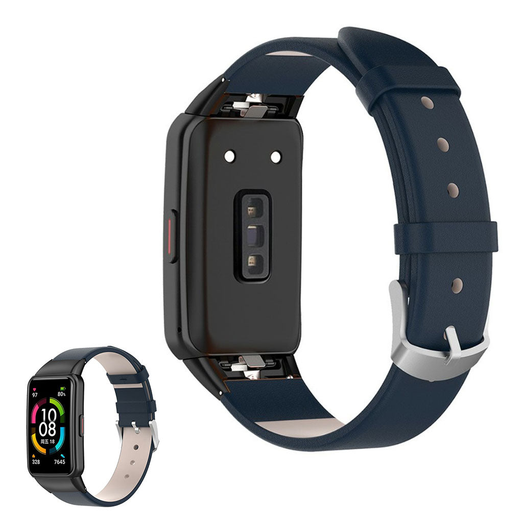 Mega komfortabel Honor Band 6 รgte lรฆder Rem - Grรธn#serie_1