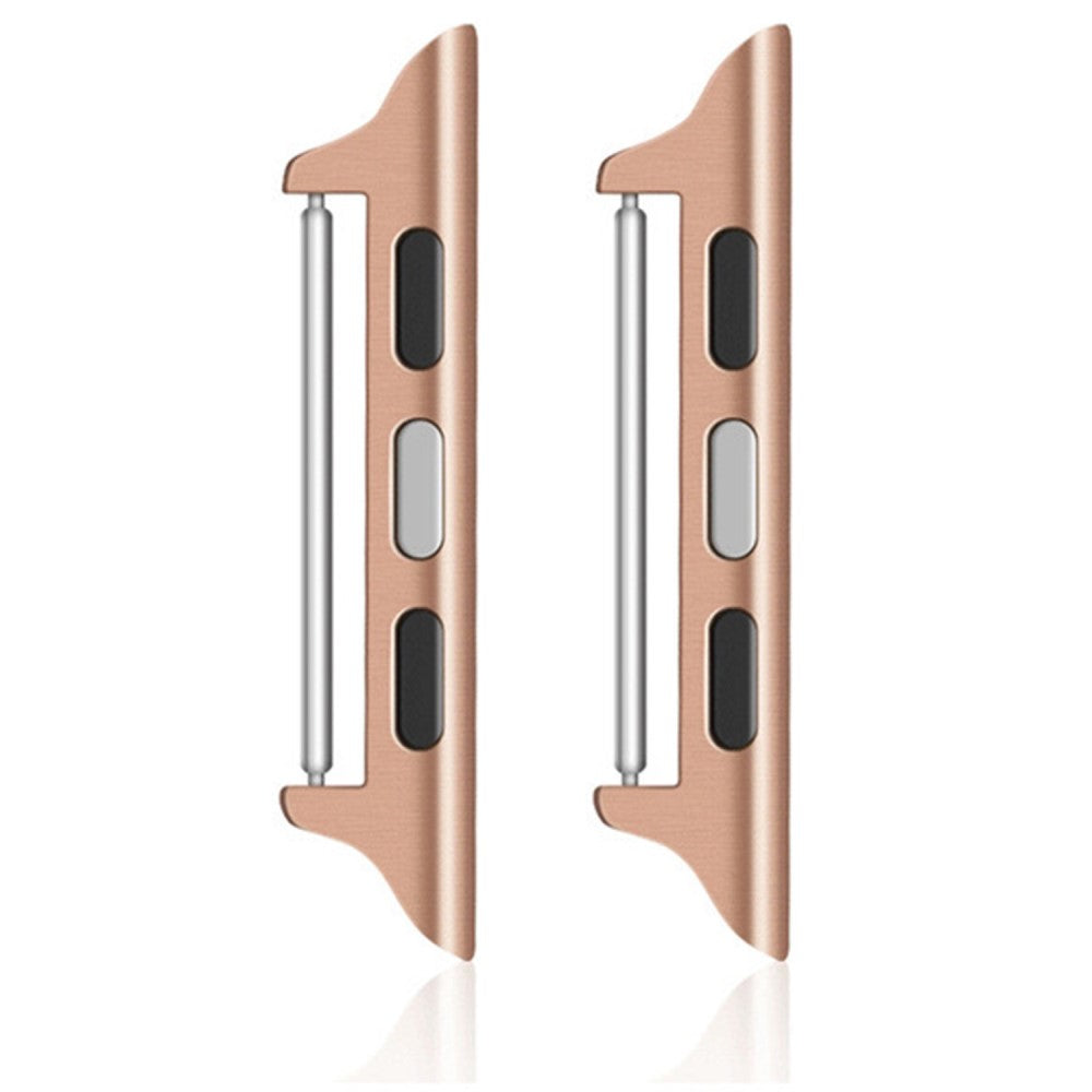 1 Pair Apple Watch Series 49mm - 45mm - 44mm - 42mm Watchband Connector Adapter, 14mm - Gold - Pink#serie_4