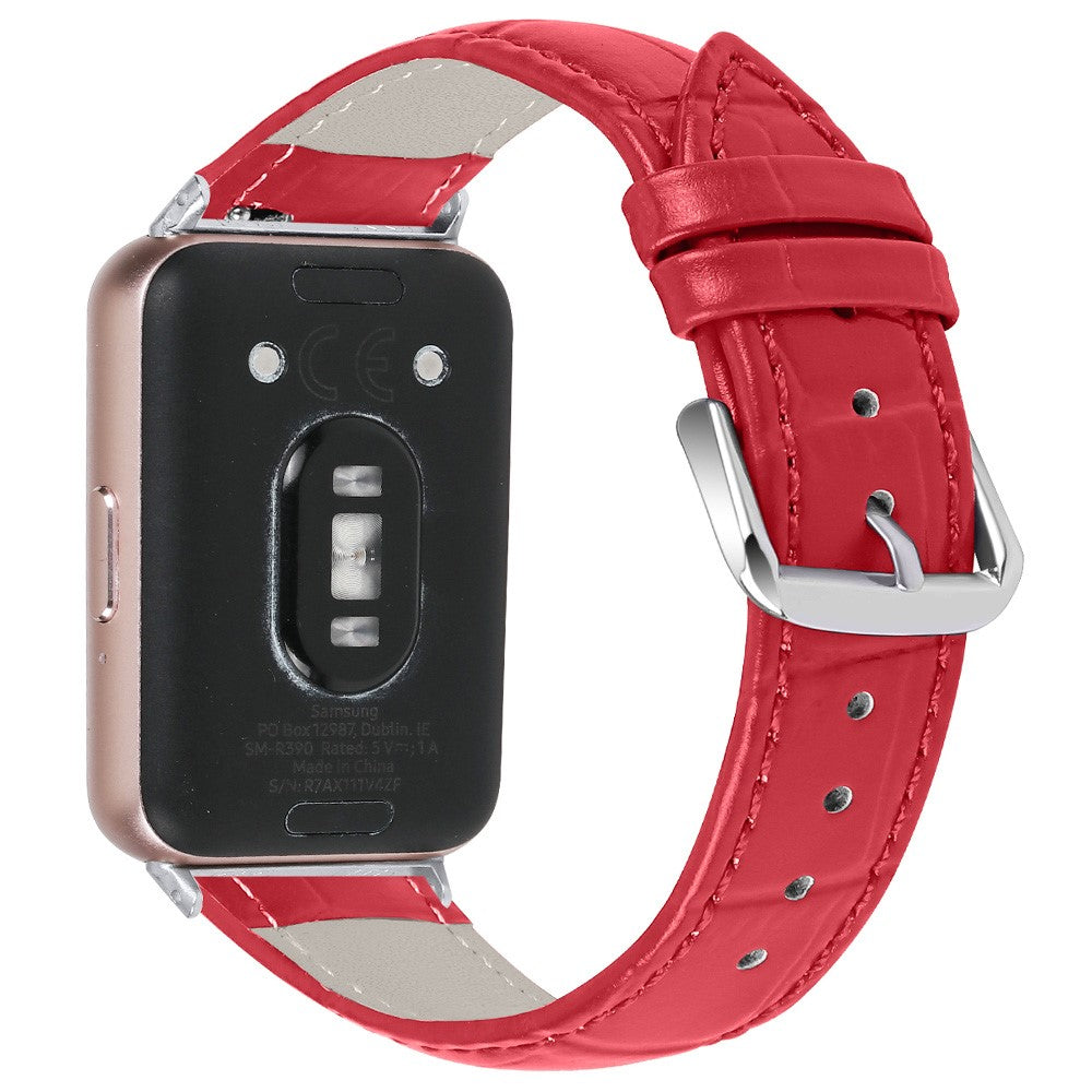 Smooth Vegan Leather Watch Strap Samsung Galaxy Fit3 SM-R390 Wrist Bracelet Band - Red#serie_4