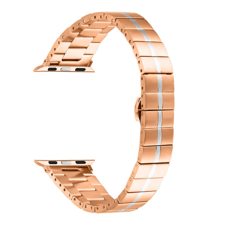 Apple Watch Series 49mm - 45mm - 44mm - 42mm Stainless Steel Strap - Rose Gold+Silver#serie_1