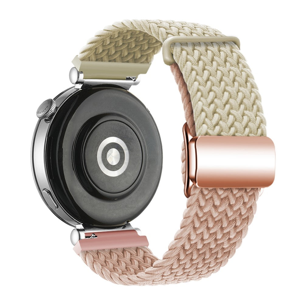 18mm Universal Smartwatch Strap Magnetic Buckle Design Woven Band - Starlight+Milk Tea / Rose Gold Buckle#serie_8