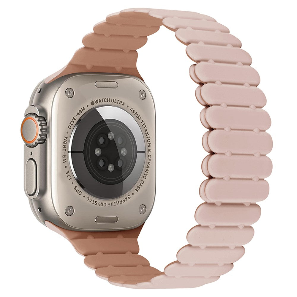 Apple Watch Series 49mm - 45mm - 44mm - 42mm Bamboo Joint Strap - Pink+Rose Grey#serie_8