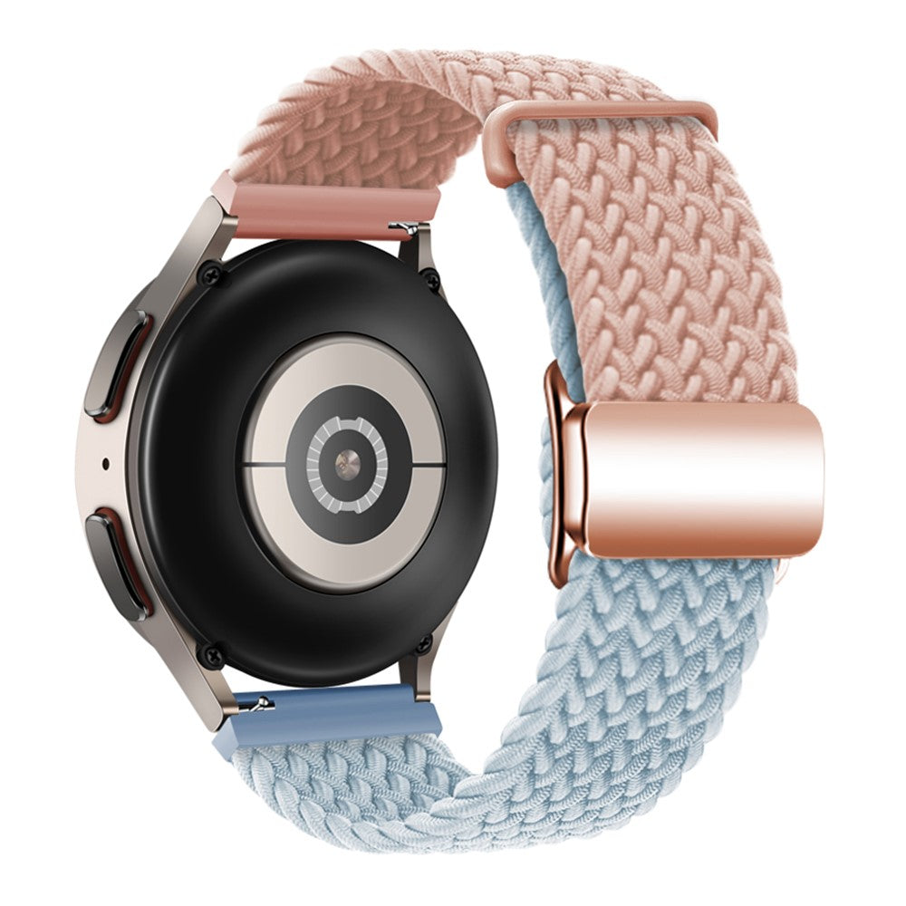 Huawei Watch GT 3 42mm / GT 3 Pro 43mm Universal 20mm Watch Strap Magnetic Buckle Woven Wrist Band - Pink+Blue / Rose Gold Buckle#serie_1