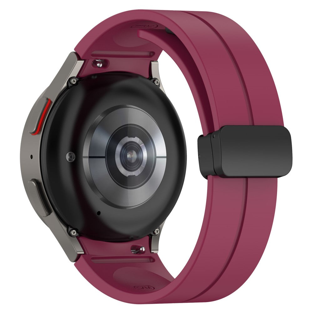 Samsung Galaxy Watch7 40mm Replacement Band Magnetic Folding Black Buckle Silicone Strap - Wine Red#serie_10