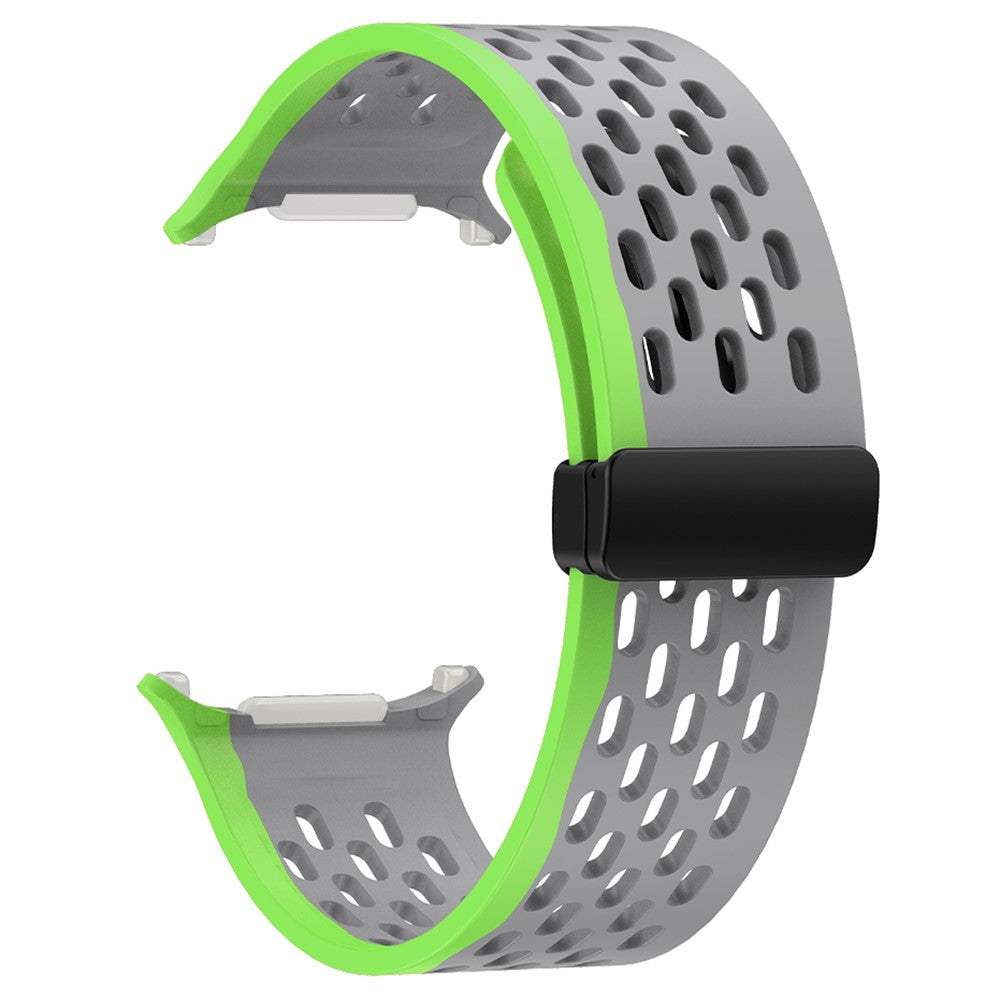 KALEBOL Samsung Galaxy Watch Ultra 47mm Silicone Band Magnetic Replacement Strap - Grey+Green#serie_7