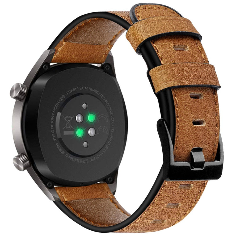 KALEBOL Huawei Watch GT 3 42mm / GT 3 Pro 43mm Crackle Genuine Cow Leather Wrist Strap 20mm - Brown#serie_3