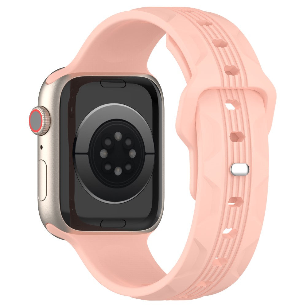 KALEBOL Apple Watch Series 41mm - 40mm - 38mm Silicone Watch Band Vertical Strip Texture - Rose Pink#serie_4