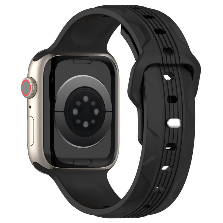 KALEBOL Apple Watch Series 41mm - 40mm - 38mm Silicone Watch Band Vertical Strip Texture - Black#serie_5