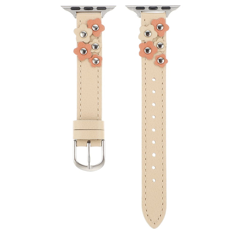 KALEBOL Apple Watch Series 49mm - 45mm - 44mm - 42mm Genuine Cow Leather Watch Band - Apricot#serie_1