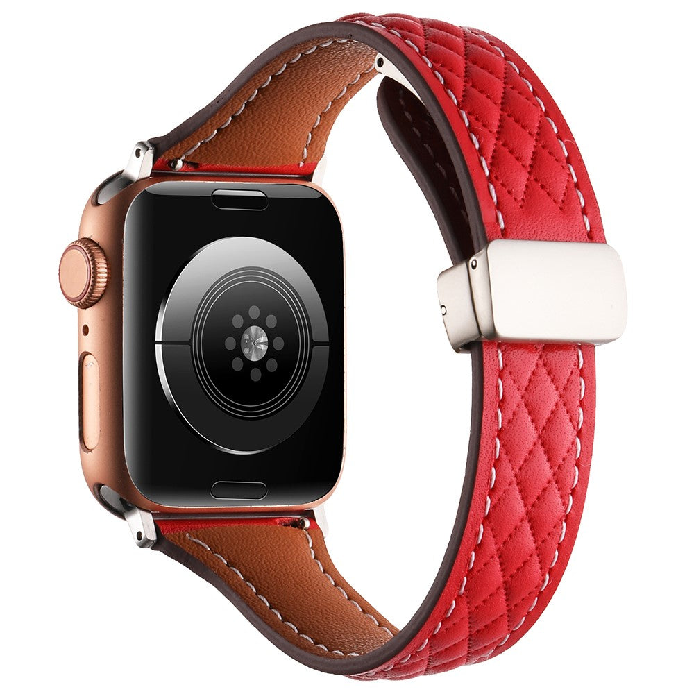 KALEBOL Apple Watch Series 49mm - 45mm - 44mm - 42mm Genuine Leather Watch Band - Red#serie_4