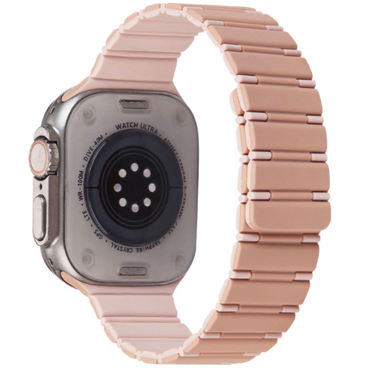 Apple Watch Series 41mm - 40mm - 38mm Dual Color Magnetic Silicone Watch Strap - Pink+Rose Pink#serie_6