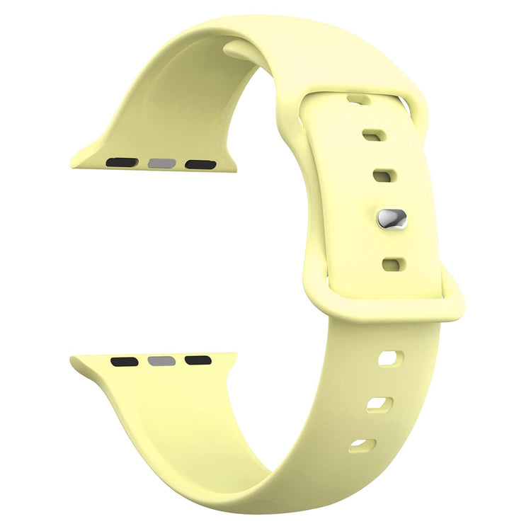 Apple Watch Series 41mm - 40mm - 38mm Watch Strap 8-Shaped Buckle Silicone Band - Light Yellow#serie_1