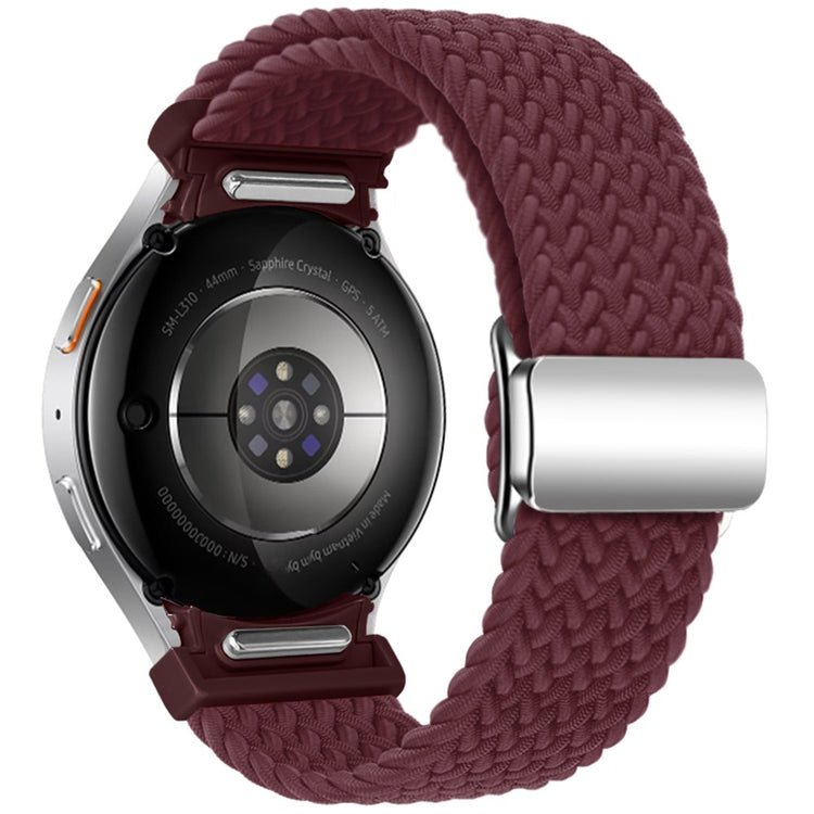 Samsung Galaxy Watch 20mm Braided Watch Band Magnetic Strap - Wine Red#serie_11