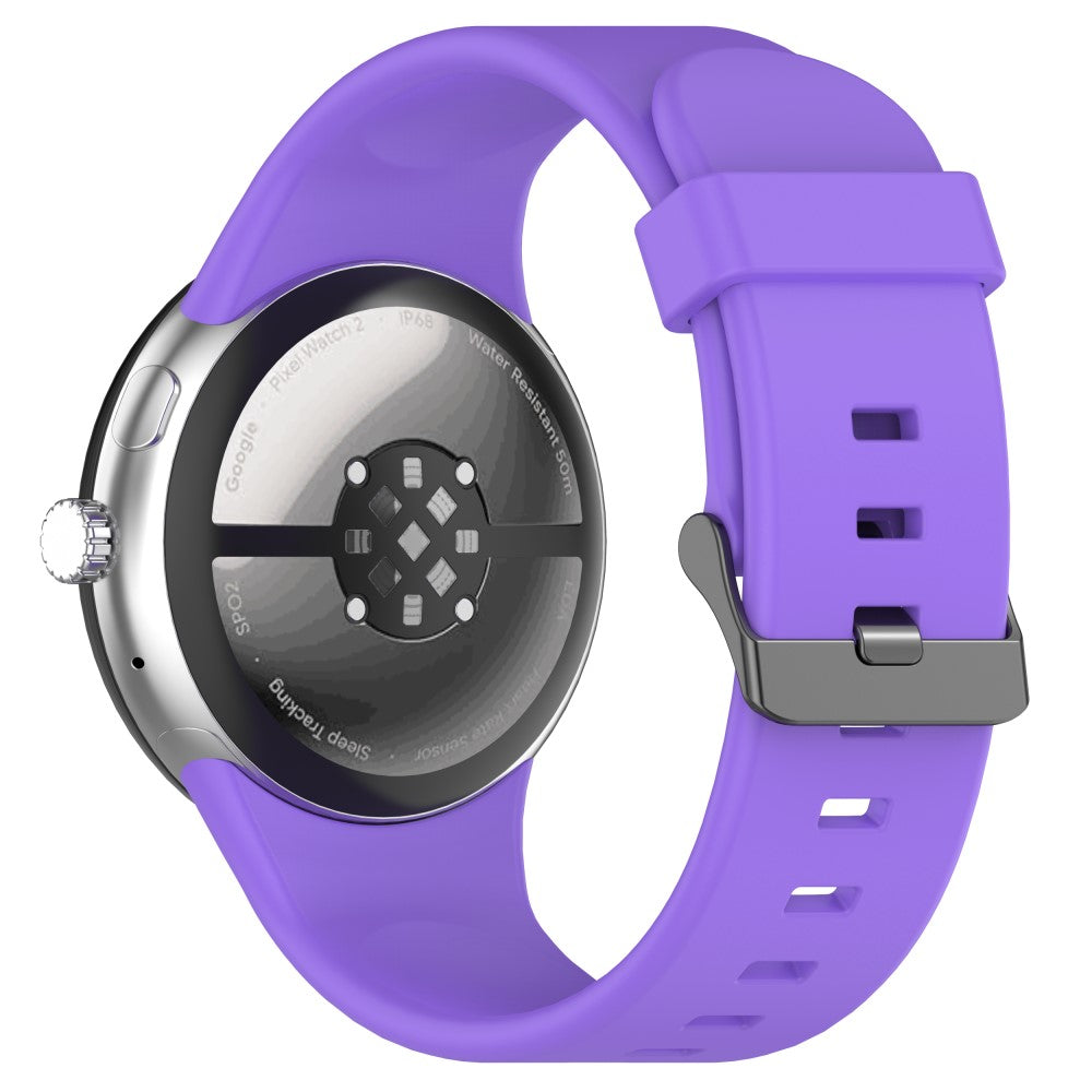 Google Pixel Watch 3 45mm Silicone Watch Band Replacement Strap with Metal Connector - Purple#serie_1