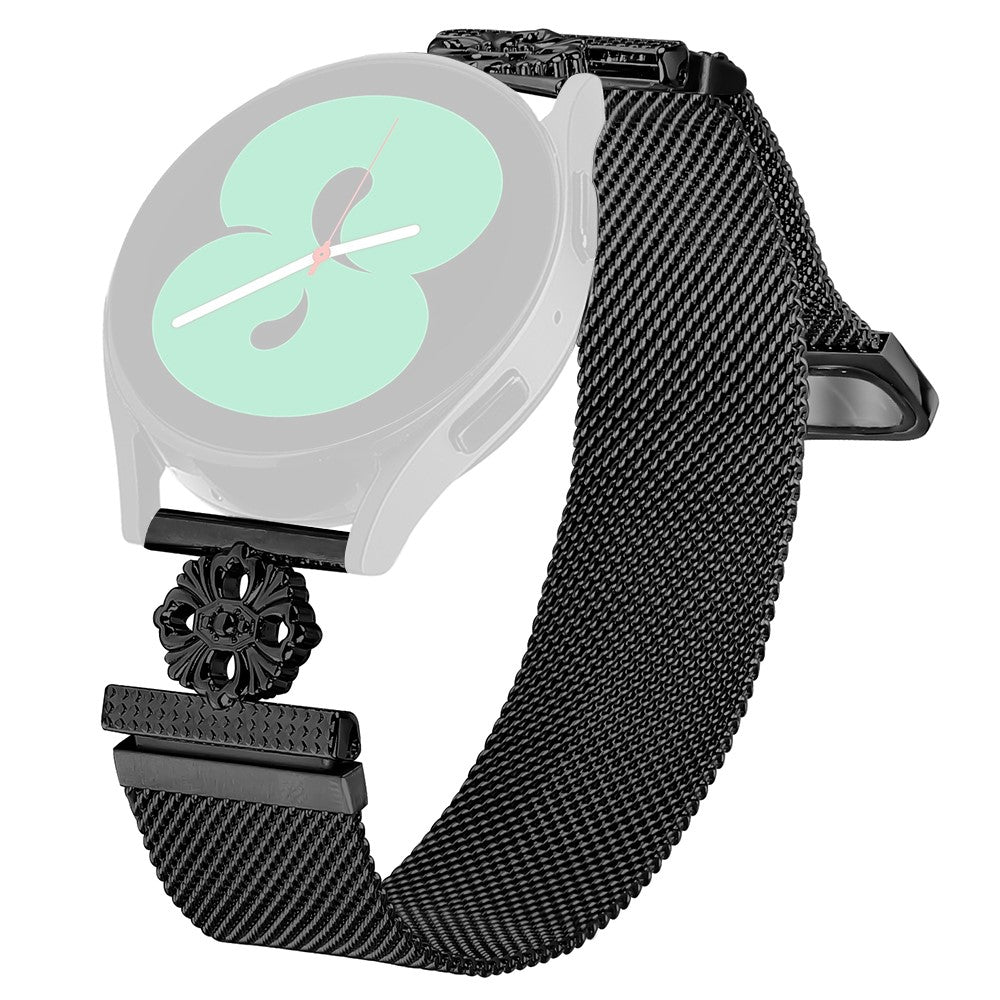 Garmin D2 Air X10 / Bounce Milanese Band Flower Stainless Steel Magnetic Mesh Watch Strap - Black#serie_003