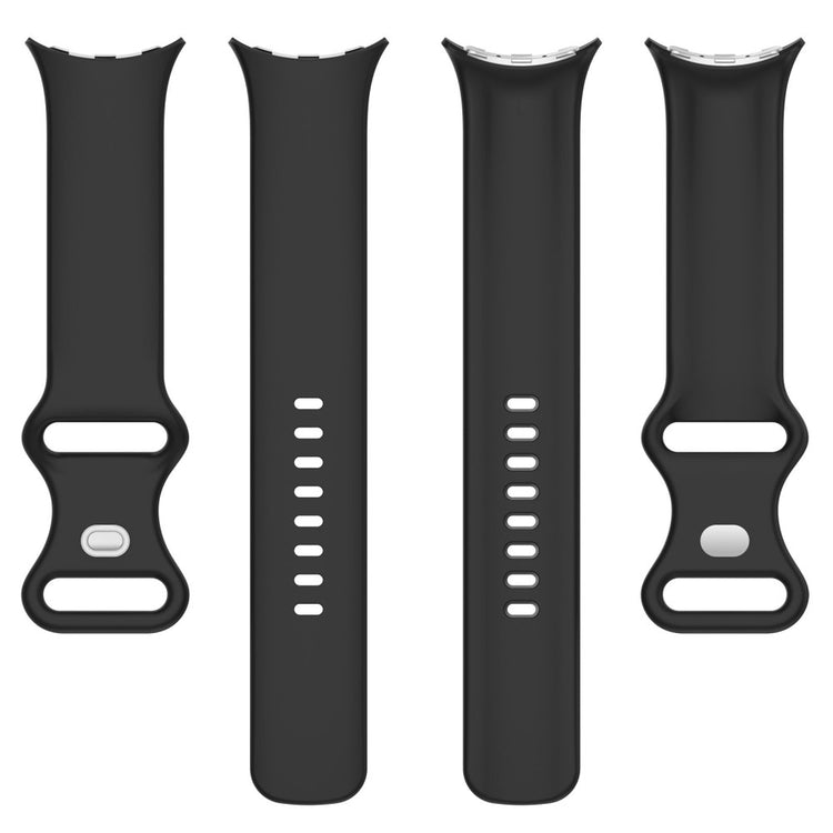 Google Pixel Watch 3 45mm Replacement Strap 8 Shape Silicone Watch Band with Silver Buckle, Size S - Black#serie_1