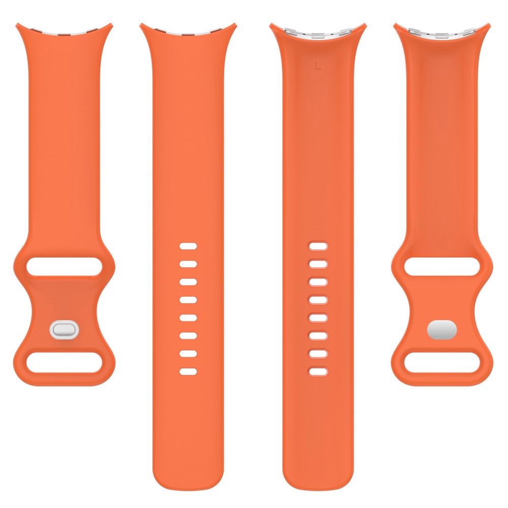 Google Pixel Watch 3 45mm Replacement Strap 8 Shape Silicone Watch Band with Silver Buckle, Size S - Orange#serie_3