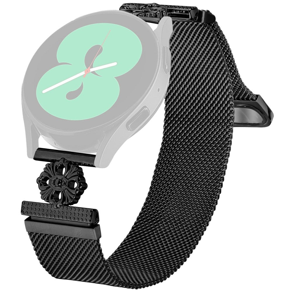 Garmin Fenix 5S / Fenix 5S Plus Milanese Band Flower Stainless Steel Magnetic Mesh Watch Strap - Black#serie_1