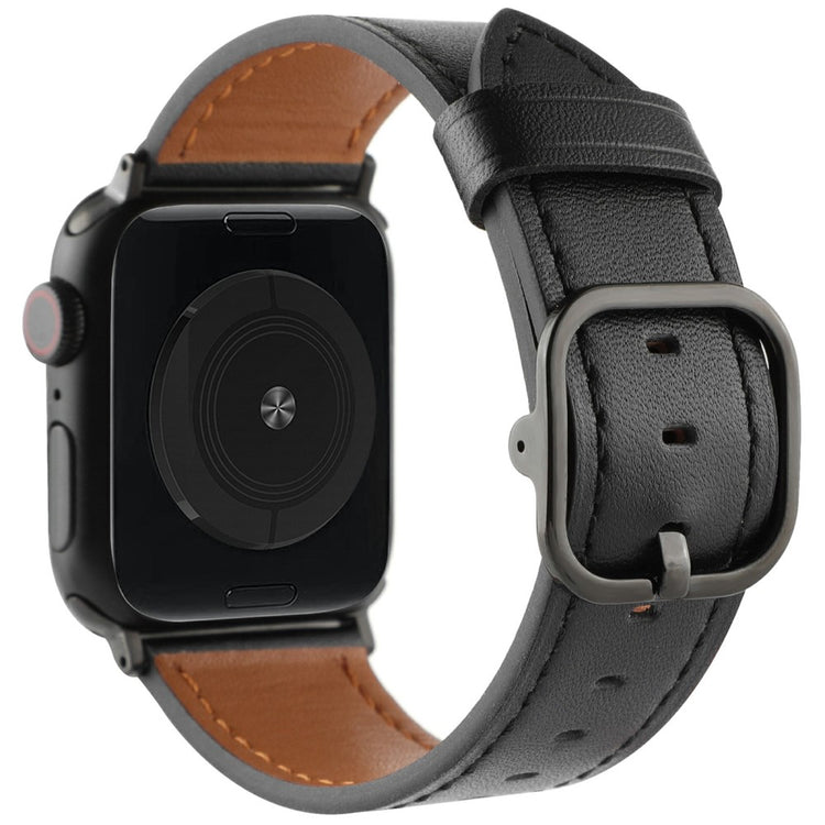 Genuine Cow Leather Strap for Apple Watch Series 41mm - 40mm - 38mm Band - Black#serie_2