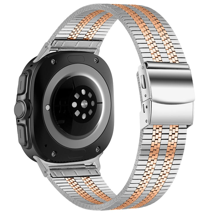 Samsung Galaxy Watch Ultra 47mm Watch Band Stainless Steel 5-Beads Wrist Strap - Silver+Rose Gold#serie_3