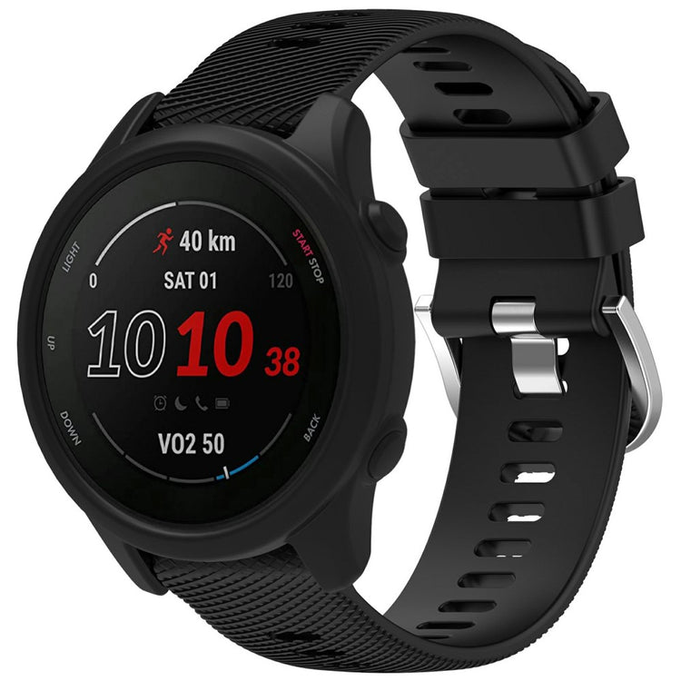 Garmin Forerunner 255 / Forerunner 265 Cross-Texture Silicone Band with Watch Case - Black#serie_5