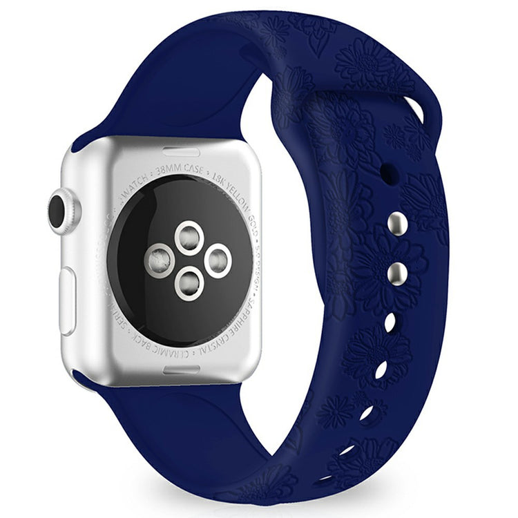 Silicone Strap for Apple Watch Series 41mm - 40mm - 38mm - Sunflower Dark Blue#serie_13