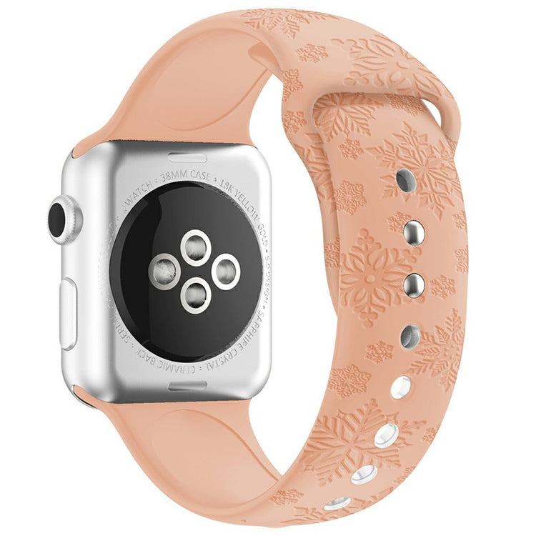 Silicone Strap for Apple Watch Series 41mm - 40mm - 38mm - Snowflake Pink#serie_17