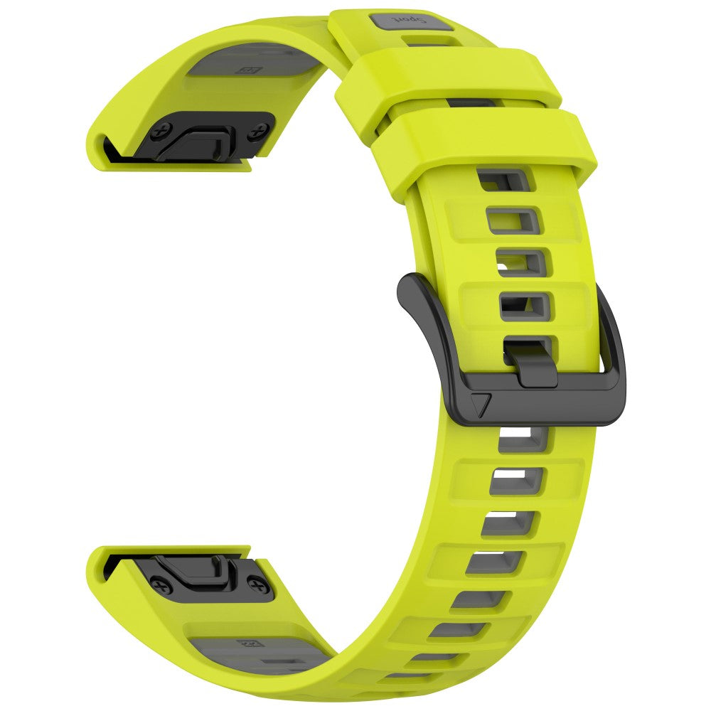 22mm Strap Garmin Fenix 8 47mm / Fenix E 47mm / Quatix 7 Pro Universal Silicone Watch Band - Lime+Grey#serie_10