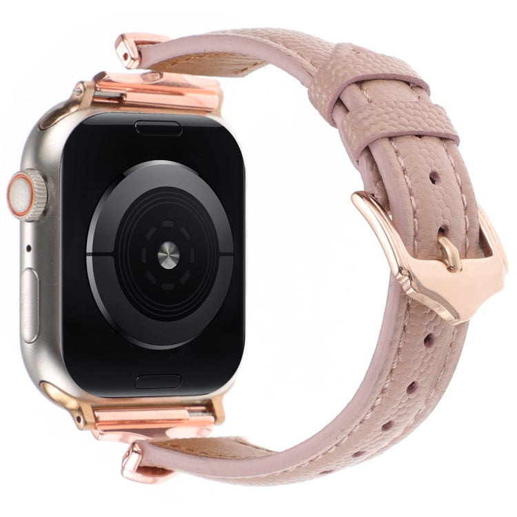 Apple Watch Series 49mm - 45mm - 44mm - 42mm Leather Watch Band - Rose Gold / Apricot#serie_6