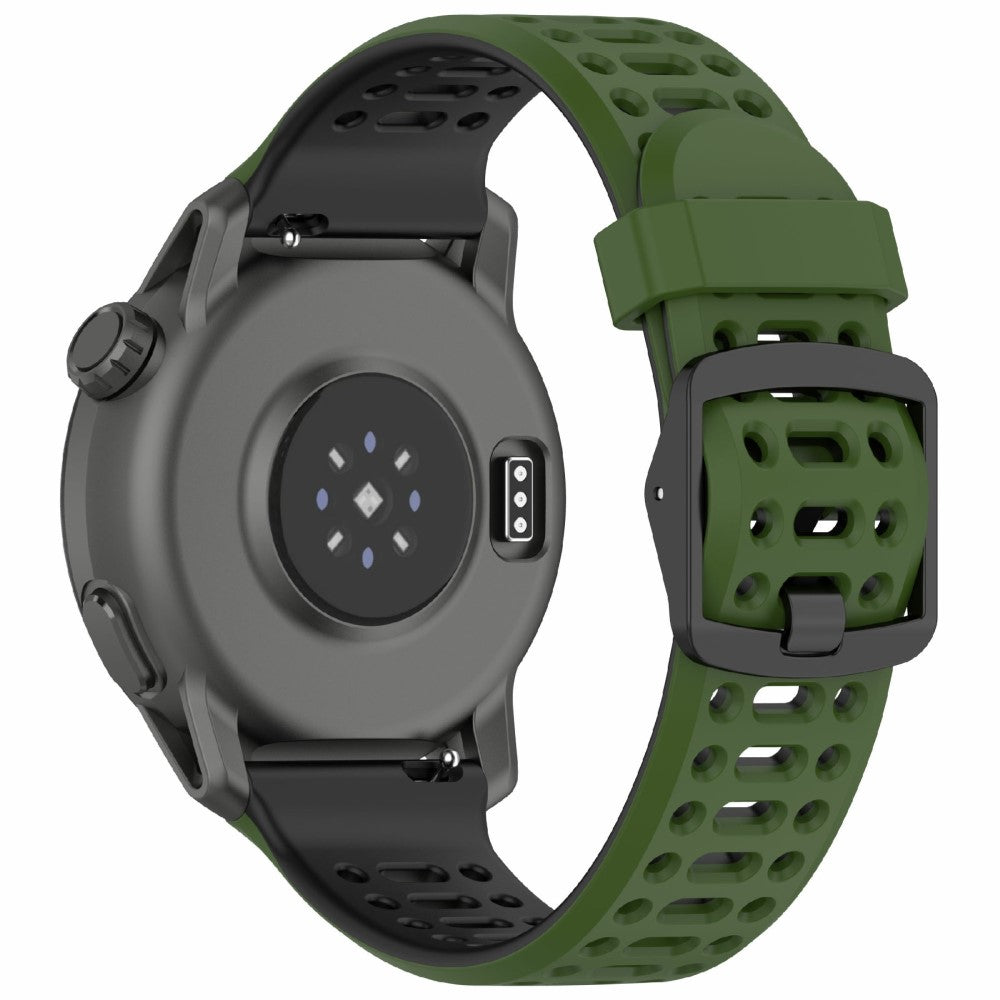 Coros Pace 2 / Apex 2 / Apex 42mm Silicone Watch Band Dual Color 20mm Watch Strap - Army Green / Black#serie_6